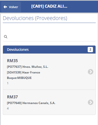 ERITRIUM - SGA - Órdenes de Devolución de Mercancias a Proveedor