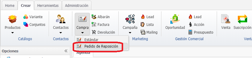 Nueva compra de reposición